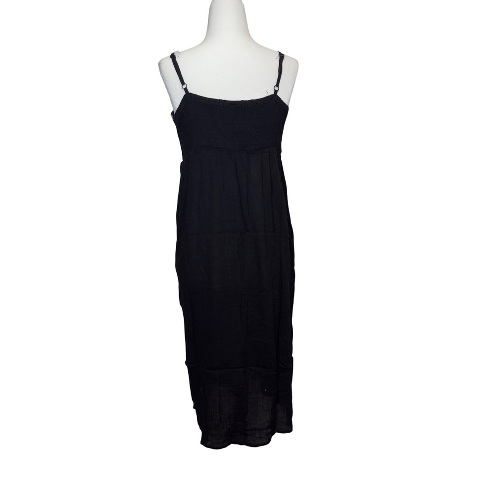 Shoreline Black Cotton Embroidered Beach Coverup Dress Neon Boho S/M NWT - Picture 2 of 4